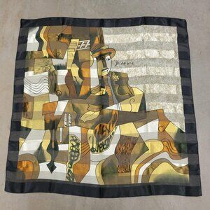 Brown abstract Picasso scarf